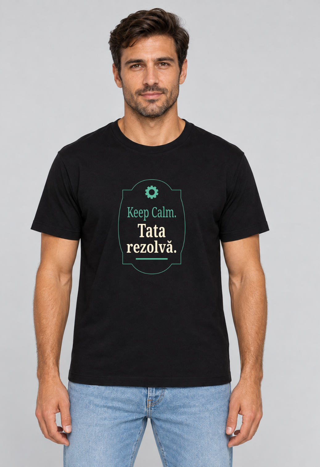 Tricou Basic Barbat Keep calm. Tata rezolva