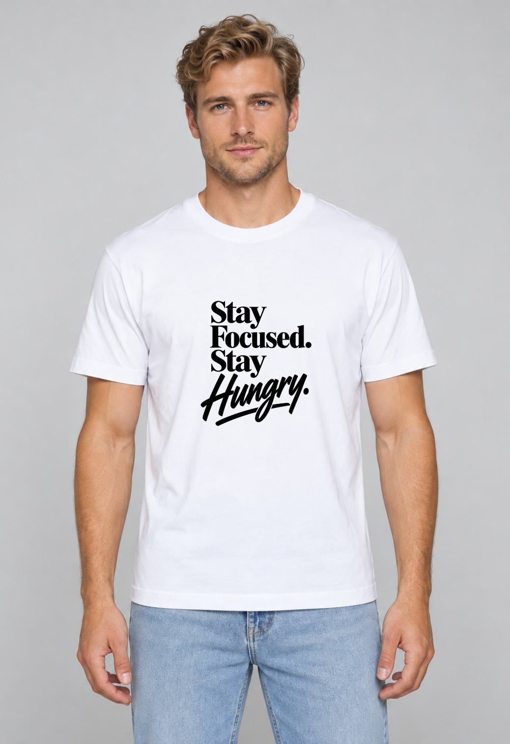 Tricou Basic Barbat Stay focused. Stay hungry