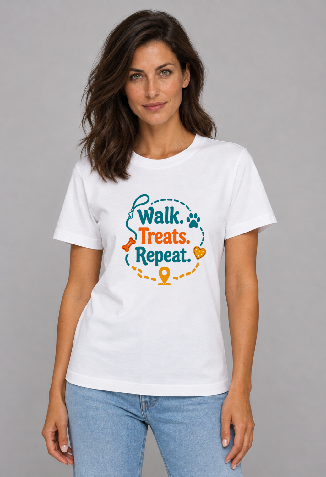 Tricou Basic Dama Walk. Treats. Repeat.
