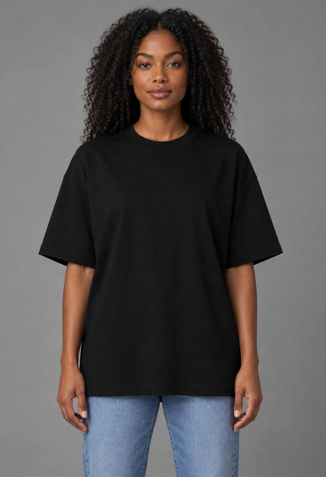 Tricou Oversized Premium Negru Dama