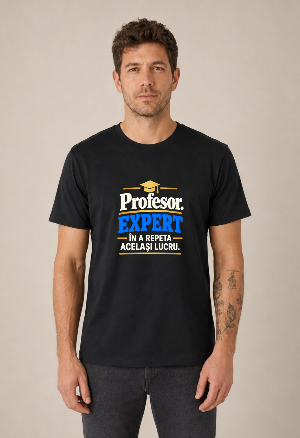 Tricou Basic Barbat Profesor. Expert in a repeta acelasi lucru