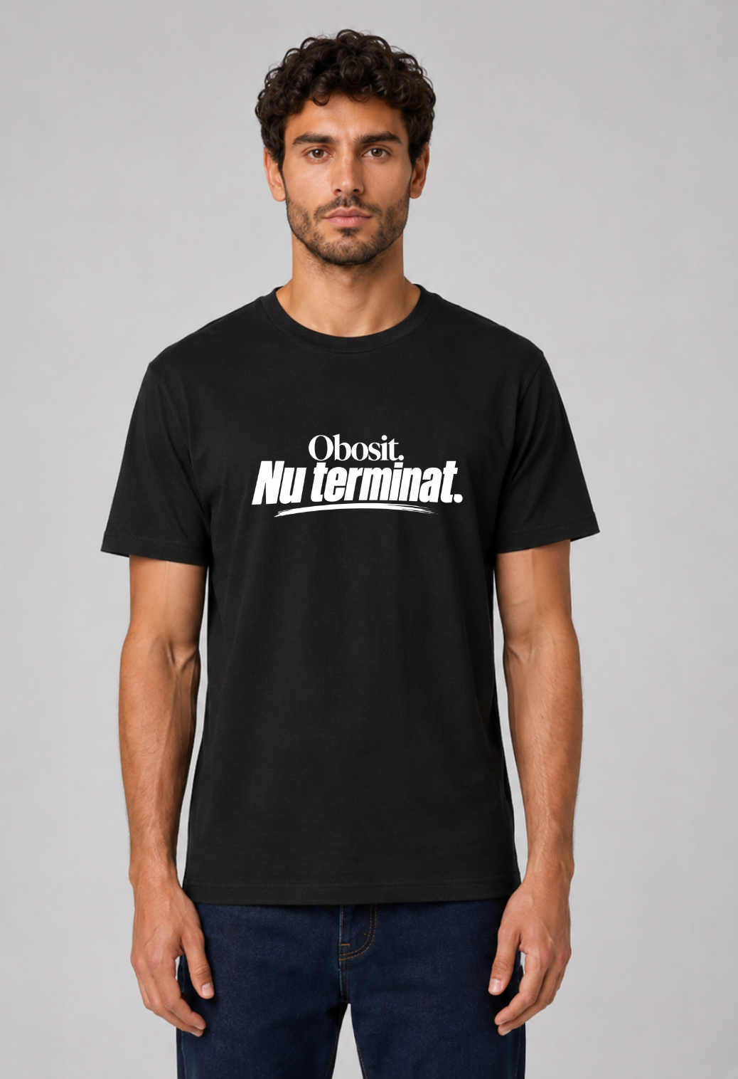 Tricou Basic Barbat Obosit. Nu terminat