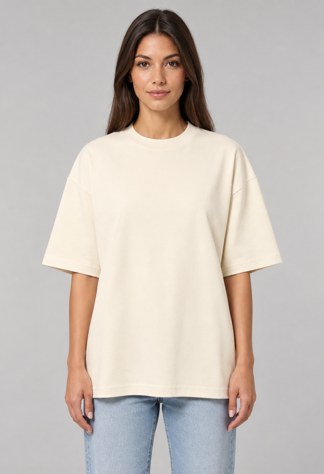 Tricou Oversized Premium Crem Dama