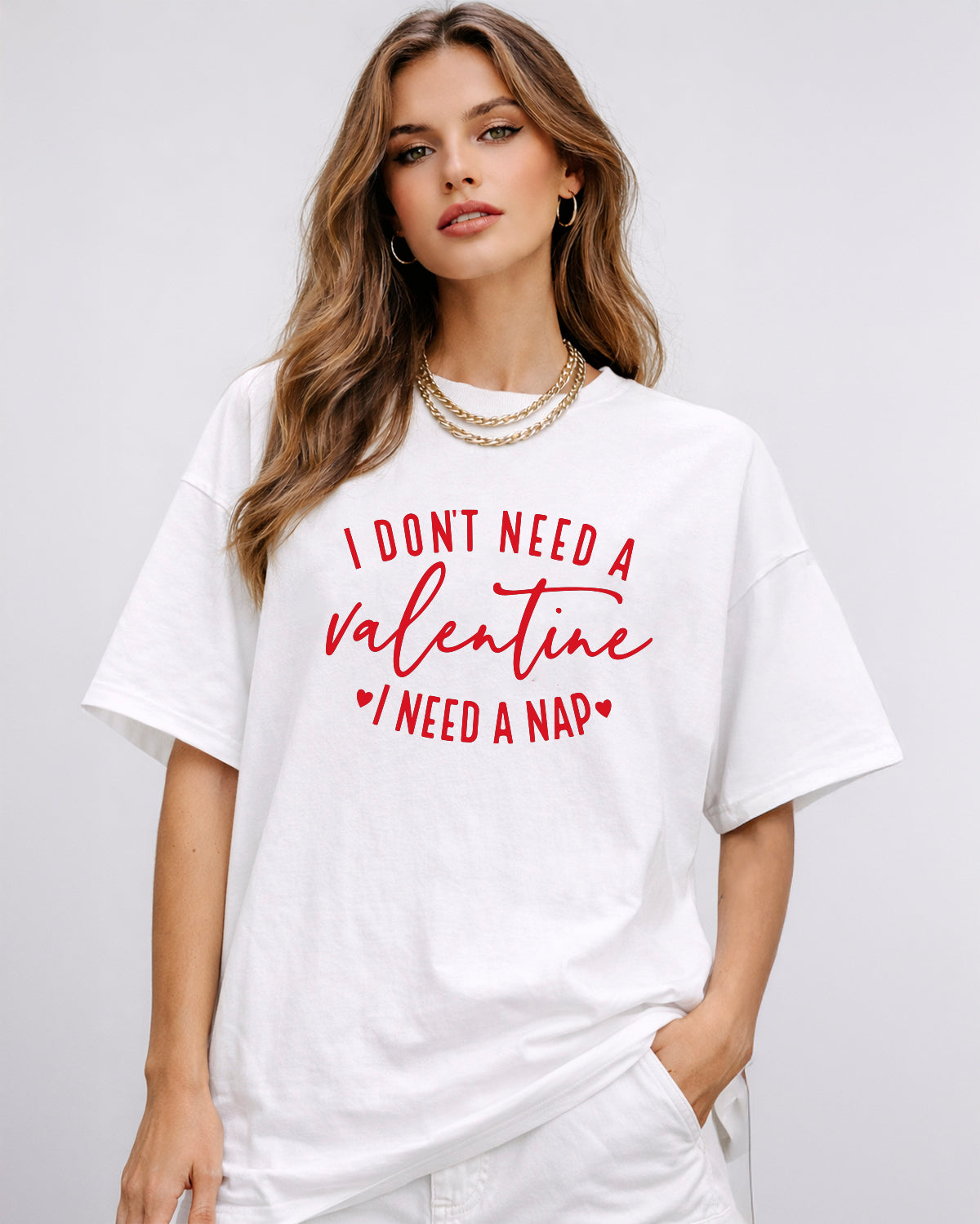 Tricou Oversized Premium Unisex I Don’t Need a Valentine, I Need a Nap
