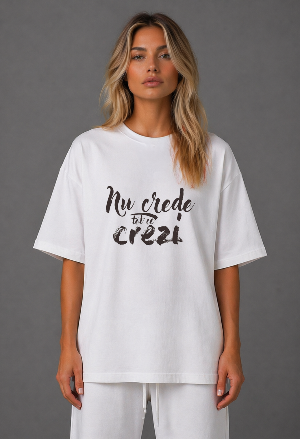 Tricou Oversized Premium Dama Nu crede