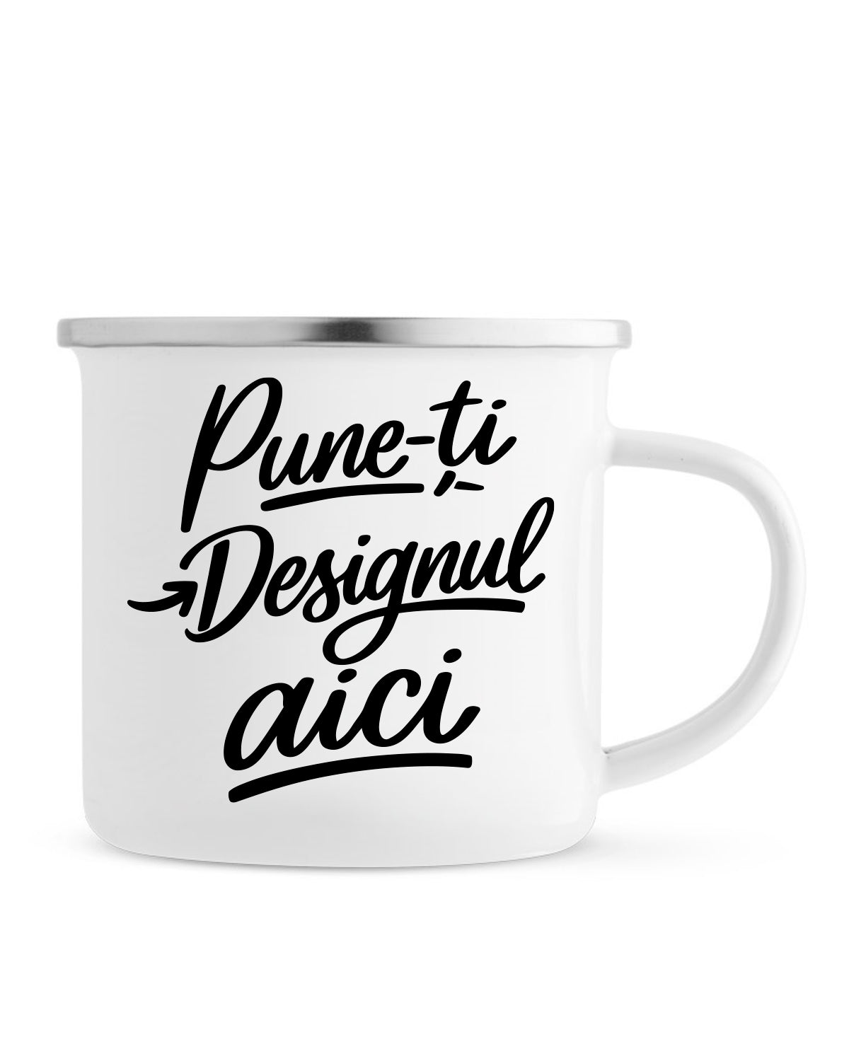 Cană Emailata cu Sticker 3D Personalizabil