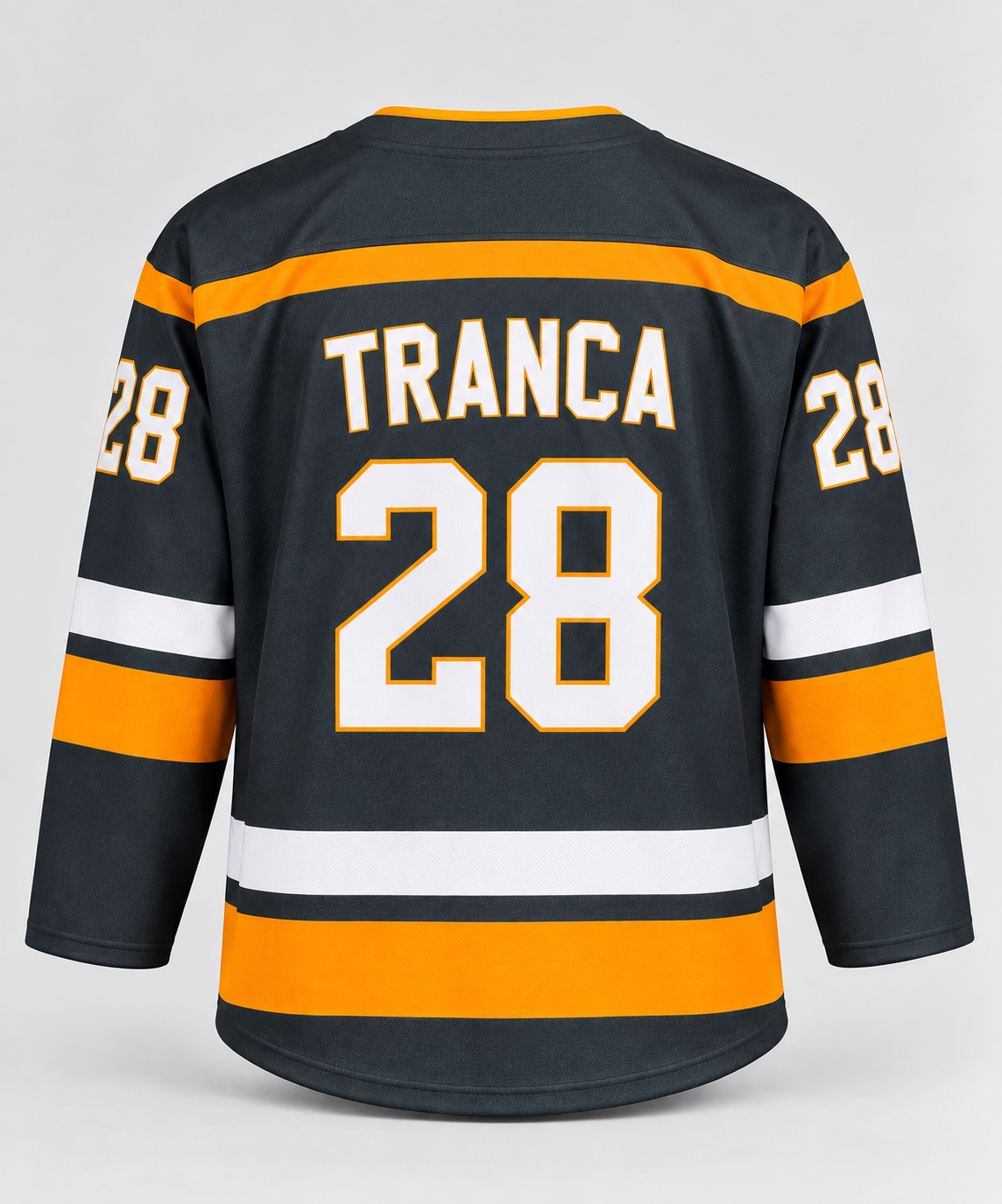 Tricou hochei Daniel Tranca Corona Brașov, vedere din spate cu numărul 28