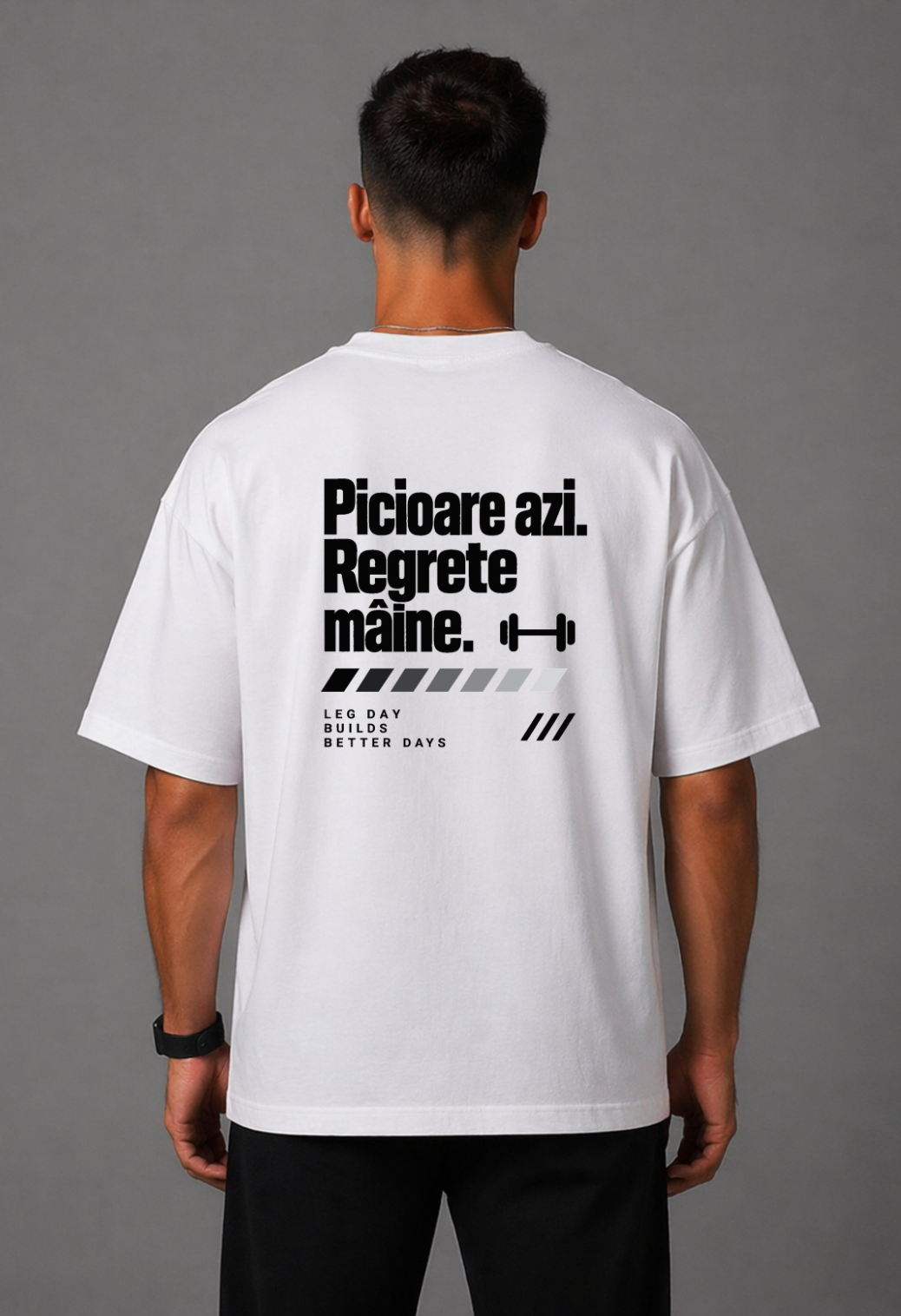 Tricou Oversized Premium Barbat Picioare Azi. Regrete Maine.