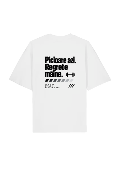 Tricou Oversized Premium Barbat Picioare Azi. Regrete Maine.