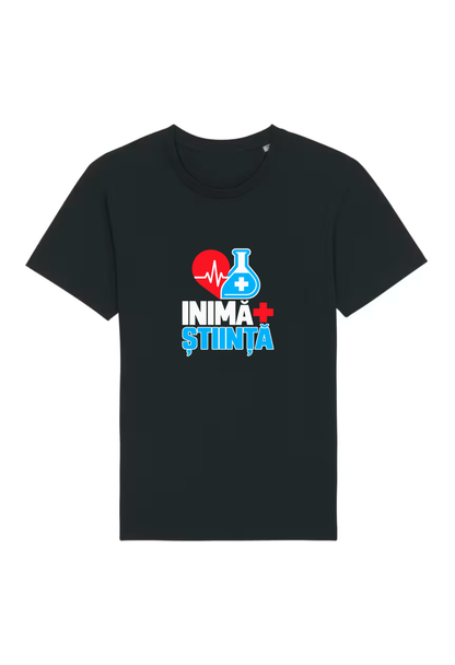 Tricou Basic Barbat Inima + Stiinta