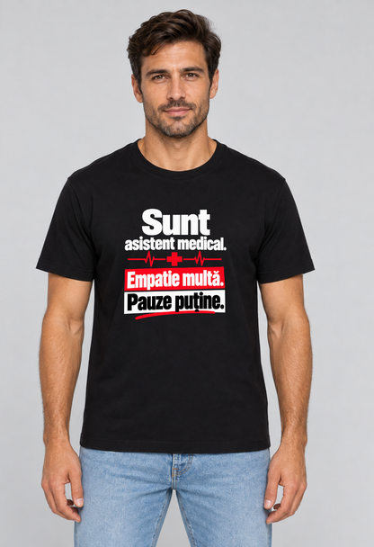 Tricou Basic Barbat Empatie multa. Pauze putine.