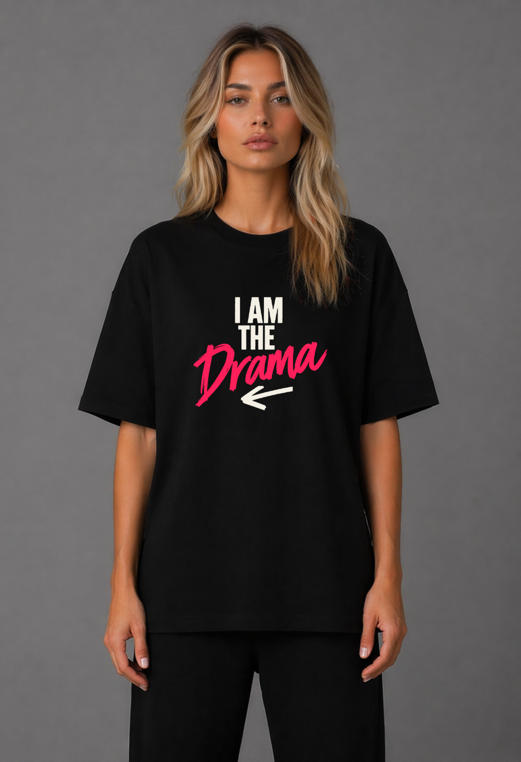 Tricou Oversized Premium Dama I Am the Drama
