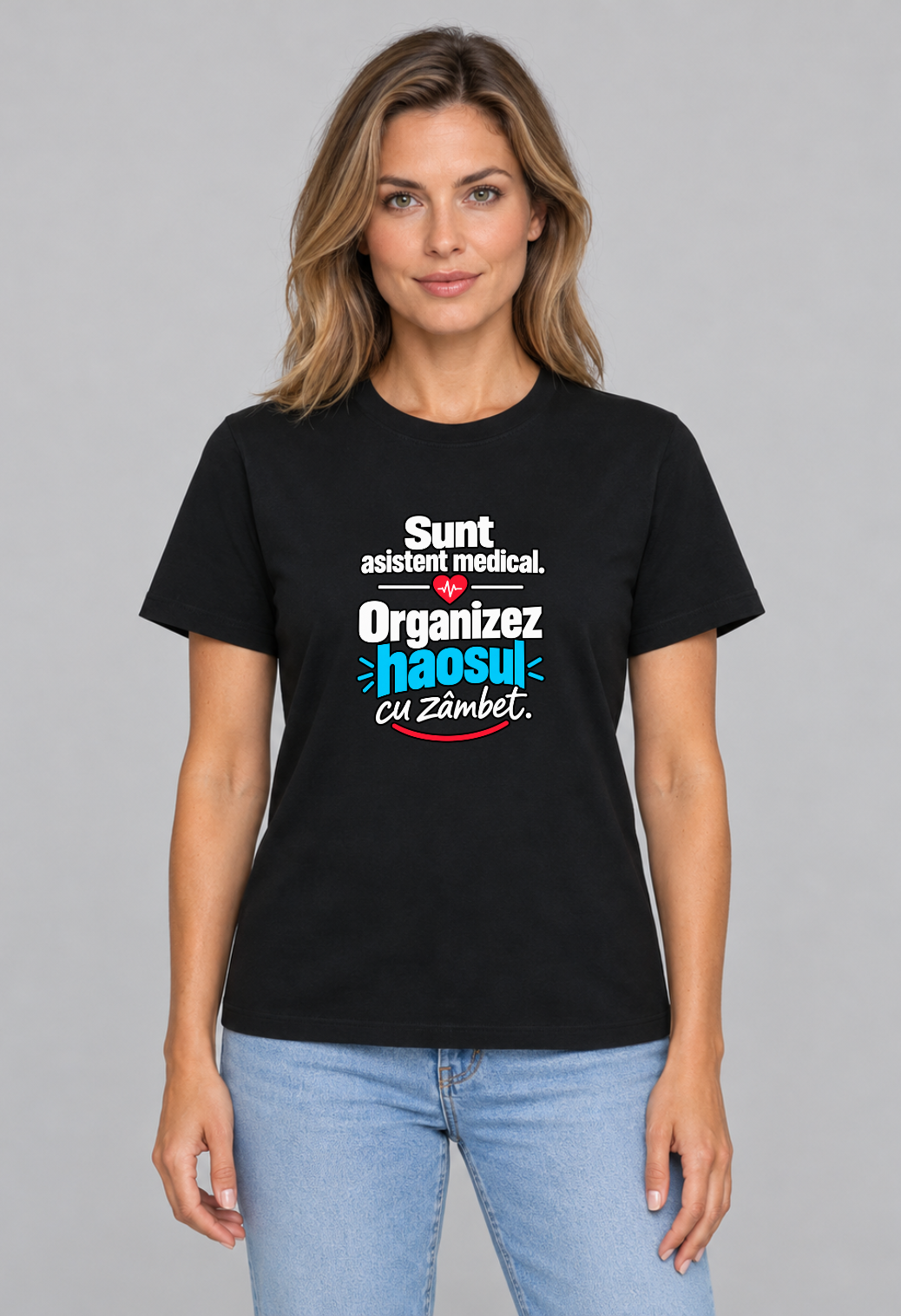 Tricou Basic Dama Organizez haosul cu zambet