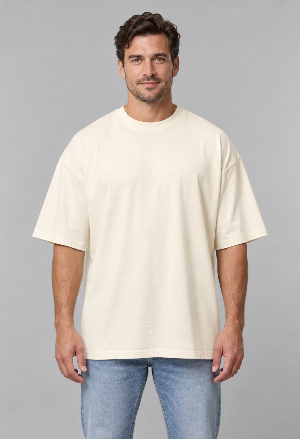 Tricou Oversized Premium Crem Barbat