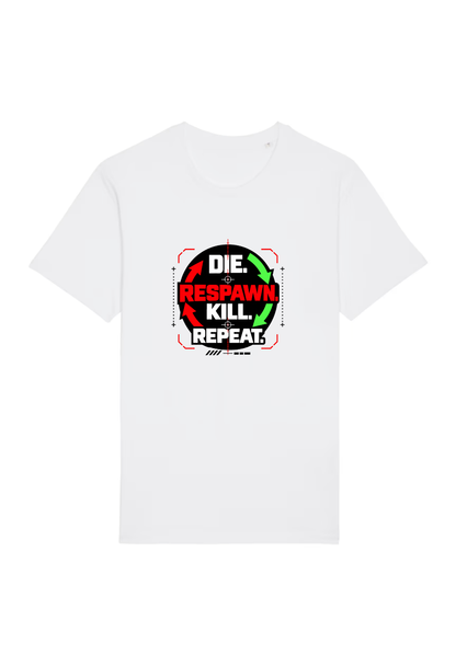 Tricou Basic Barbat Die. Respawn. Kill. Repeat.