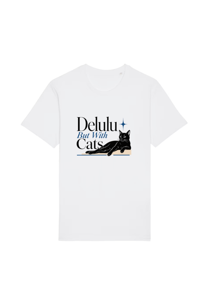 Tricou Basic Dama Delulu but with cats