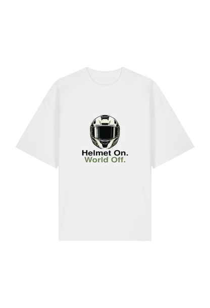 Tricou Oversized Premium Barbat Helmet On