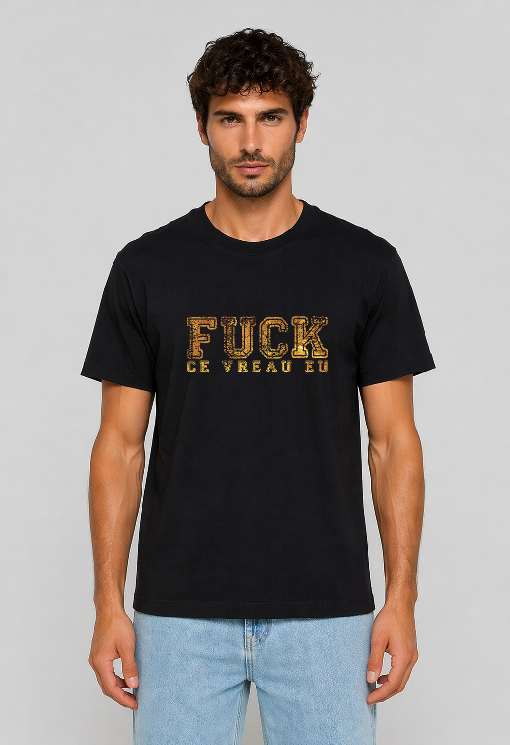 Tricou Basic Barbat FUCK CE VREAU EU
