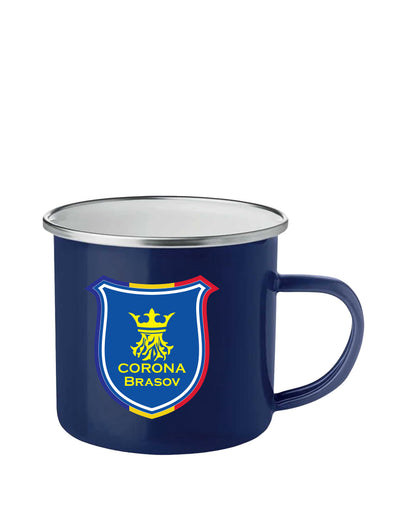 Cană Emailată Corona Brașov Logo Oficial