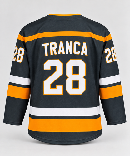 Tricou hochei Daniel Tranca Corona Brașov, vedere din spate cu numărul 28